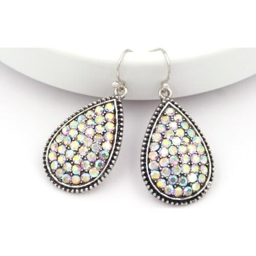 Fashion New Pave AB Crytal Dangle Earrings