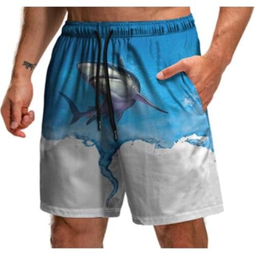 Beach pants mens summer 3d printing casual quick-drying shorts mens beach pants