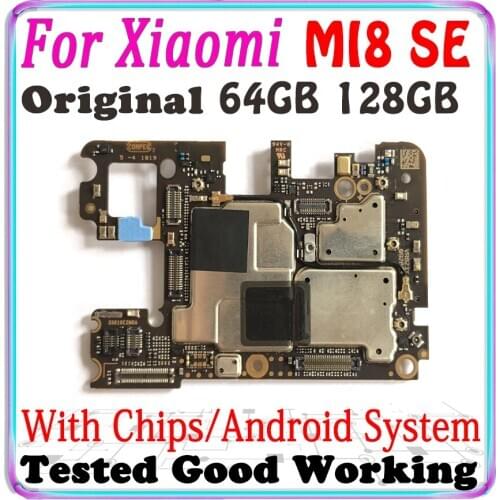 Full Tested Original Panel For Xiaomi MI8 SE Motherboard 64GB 128GB For Xiaomi MI8 SE logic board With chips Android System MB