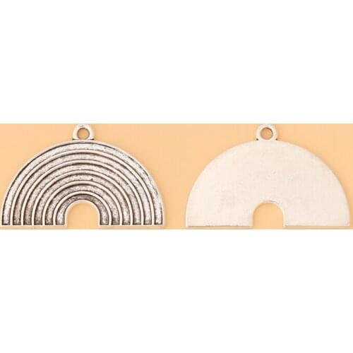 20pcs/Lot Tibetan Silver Semi Circle Half Round Rainbow Charms Pendants for Necklace Jewelry Making Accessories