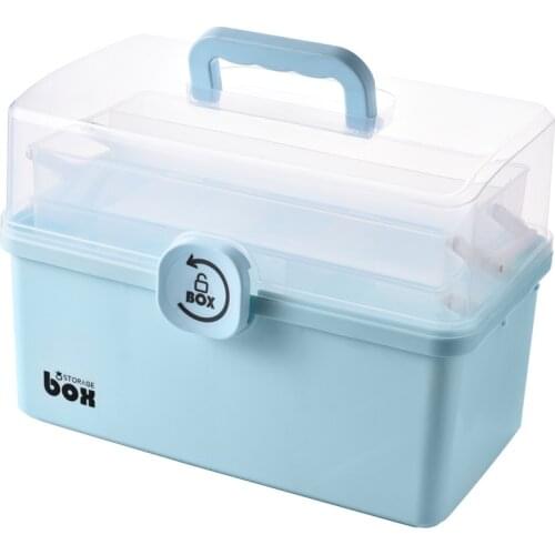 Portable First Aid Container Clear 3 Tiers Plastic Medicine Storage Box Large Capacity Family Emergency Kit Storage Organizer