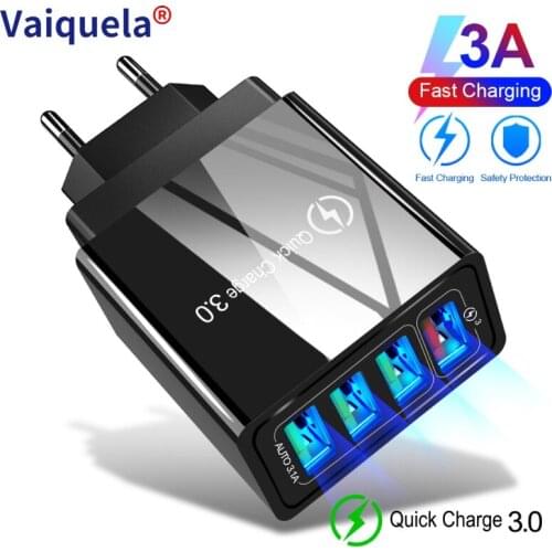 48W Quick Charge 3.0 USB Charger for Watch 4 Port Fast charger QC4.0 For Samsung S10 A50 Xiaomi Mi9 iPhone X 7 Wall Adapter