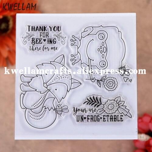 Thank you for Beeing Flowers Scrapbook photo cards rubber stamp clear stamp transparent stamp KW9112623