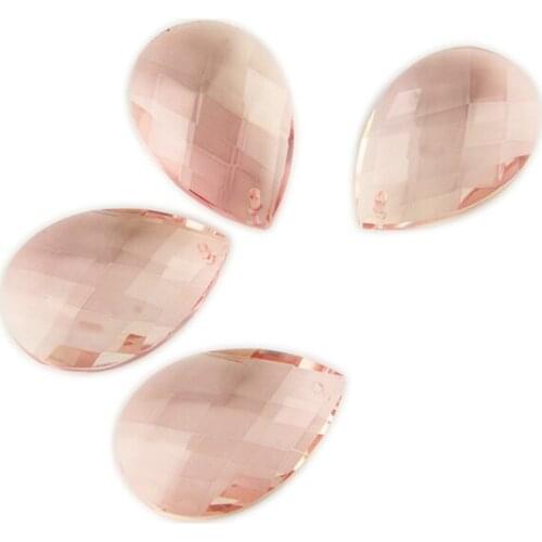 Water Pink 38mm/50mm Tear Drop Glass Crystal Prism DIY Pendant Chandelier Jewelry Lighting Part Spacer Faceted