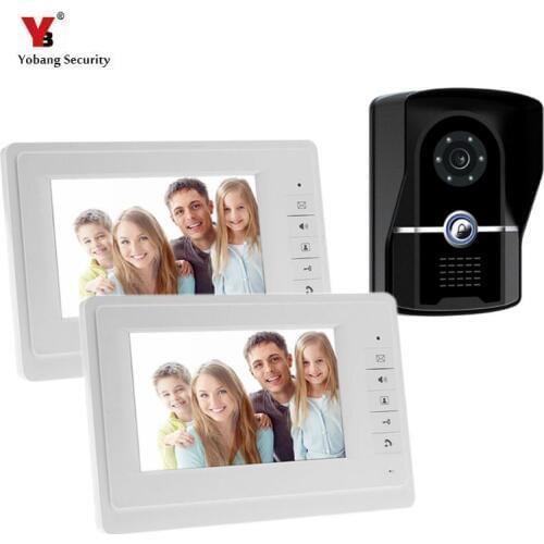 Yobang Security Freeship 7 Inch Video Door Phone Intercom System 2 Monitor Video Doorbell For Home Door Bell Video Intercom