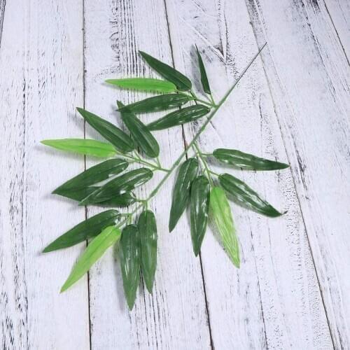 10PCS Branches Green Artificial Bamboo Leaves Silk Cloth Artificial Plants for Wedding Decoration Home Office Decor Leaves