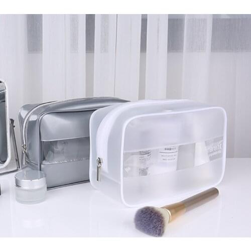 Women Make Up Case Travel Zipper Makeup Beauty Wash Organizer Toiletry Waterproof Transparent PVC Bath Cosmetic Bag Storage Kit
