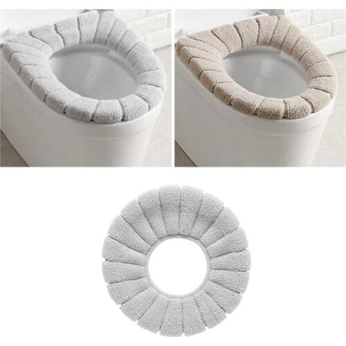 Toilet Seat Mat Cover Winter Warmer Pad Cushion Thicker Closestool Soft Warmer Bathroom Supplies Toilet Seat Cover