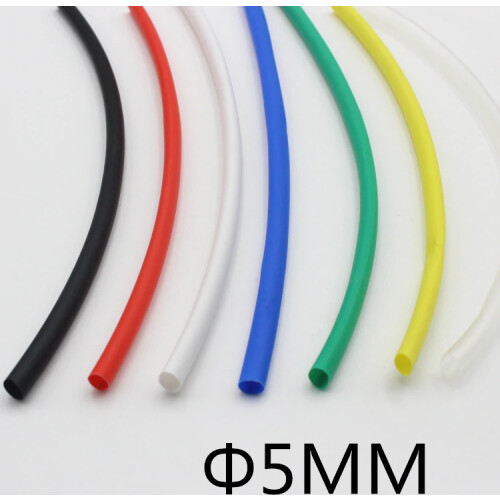 1Meter/lot) 5MM Inner Diameter Black Heat Shrinkable Tube / Heat Shrink Tubing Color : Black Red Blue Green Yellow