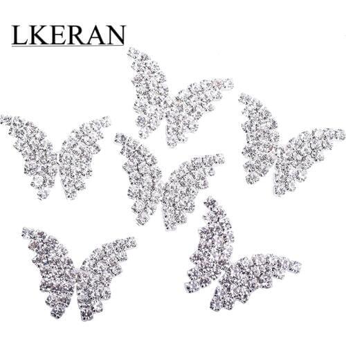 10Pcs 20mm / 0.8 "Crystal Rrhinestone Flower Decoration Buttons Silver-Plated Sewing Button Diy Shoes Embellishment Accessories