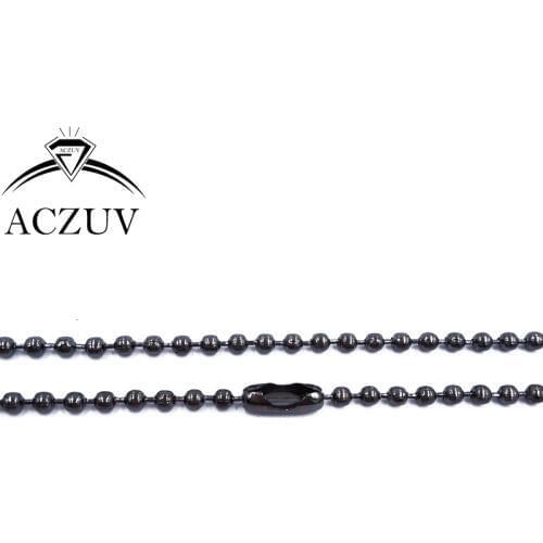 100pcs Gunmetal Metal 2.4mm Ball Bead 8cm to 15cm Tag Chain 40cm to 80cm Necklace Chains with Connector Ends BBC003