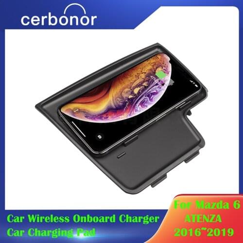 15W Qi Car Wireless Charger quick Charging Pad For Samsung Iphone 8 Made For Mazda 6 ATENZA 2016~2018