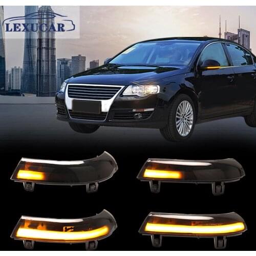 2Pcs Car Rearview Mirror Indicator Lamp Streamer Strip Flowing Dynamic Blinker LED For VW GOLF 5 GTI Jetta MK5 Passat B5.5 B6