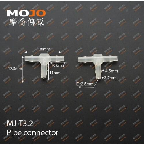 2020 Free shipping!(10pcs/Lots) MJ-T3.2 1/8" Tee pipe connectors 3.2mm three way pipe joint