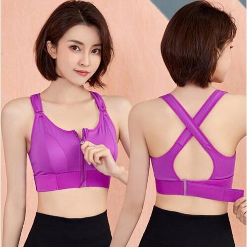 2021 new arrival Women Zipper Sports Bras Plus Size Wirefree Padded Push Up Tops Lady Girls Breathable Fitness Run Gym Yoga Vest