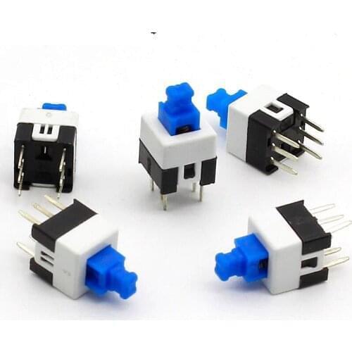 25pcs/lot Square 7x7x12mm 6 Pin DPDT Mini Push Button Self-locking Switch G64 Multimeter Switch