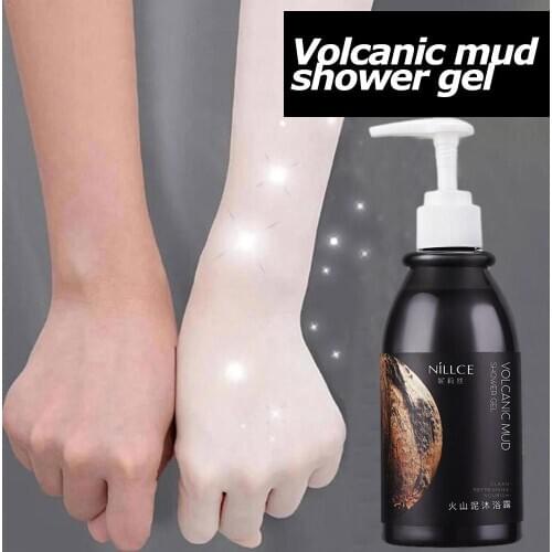 250ml Whitening Cream Bleach Dark Skin Body Lotion Cream Skin Smooth Moisturizing Volcanic Mud Shower Gel Wash Away Roughness