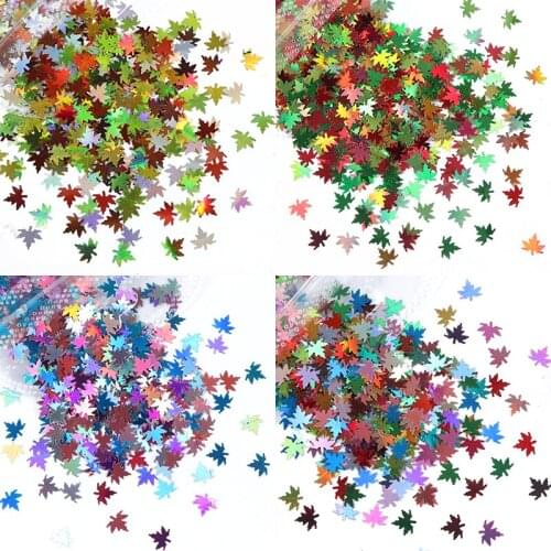 4 Bags Christmas Decoration Sequins Maple Leaves Glitter Flake Fall Leaf Paillette For DIY Accessories Epoxy Resin Mold Fillings