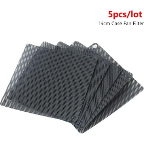 5x 14cm Computer Mesh PVC PC Fan Dust Filter Dustproof Case Computer Mesh Cover