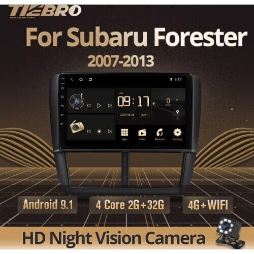 TIEBRO Car Radio For Subaru Forester Impreza 2007 2009 2010 2011 2013 2 Din Android 9.0 Car DVD GPS Multimedia Player Bluetooth