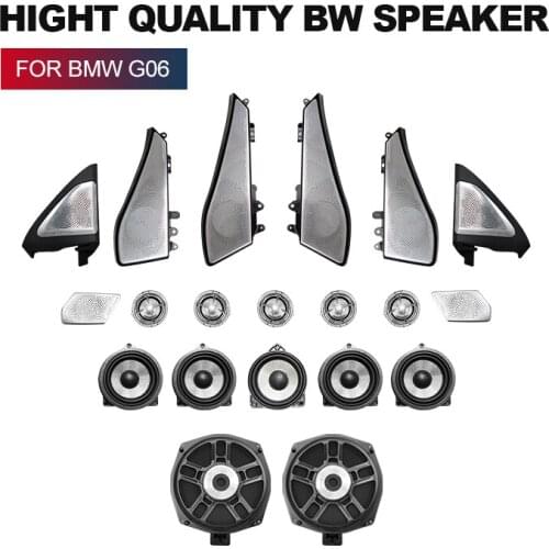 Car LED For BMW X6 G06 Speaker Front Rear Door Glow Tweeter Luminous Night Lighting Trim Subwoofer Audio Speakers Horn Cover