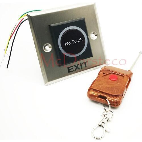 No Touch Exit Button Remote Control Infrared Sensing Metal Surface LED Indicator Exit Switch Access Control system
