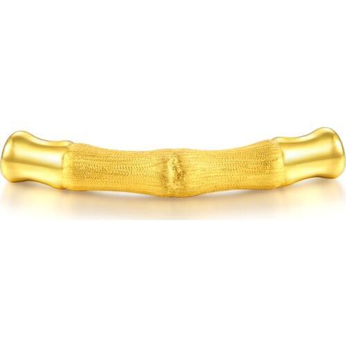 Pure 24K Yellow Gold Bracelet 3D 999 Gold Women Bamboo Bracelet 1.86g