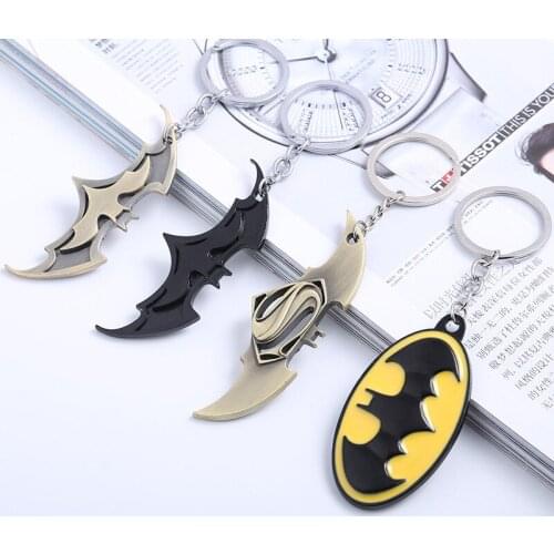 Anime Batman Person Logo Pendant Keychain Keyring Key Holder Car Pendant Keychains Keyrings Women Men Fans Jewelry Birthday Gift