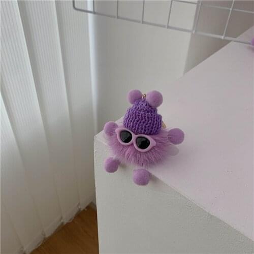 2021 Fashion New Cute Doll Mink Hair Keychain Cute Car Fur POM POM Keychain Bag Pendant Pendant Decoration