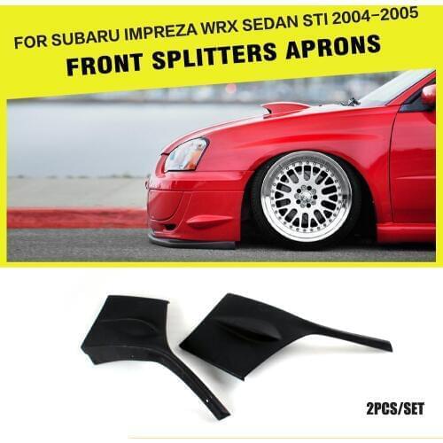PU Black Car Front Bumper Splitters Side Chin Lips Cupwings Flap Winglets for Subaru Impreza WRX Sedan STI 2004 2005 2PCS/Set