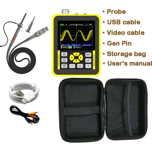 DSO1511G Digital Oscilloscope with 2.4 Inches Screen 120M Bandwidth 500M Sampling Rate for Maintenance and DIY Electronic Test