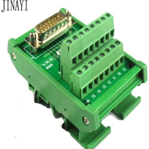 DB15 15 pin D-SUB Female Male signals Terminal PCB Breakout Board Adapter Connector