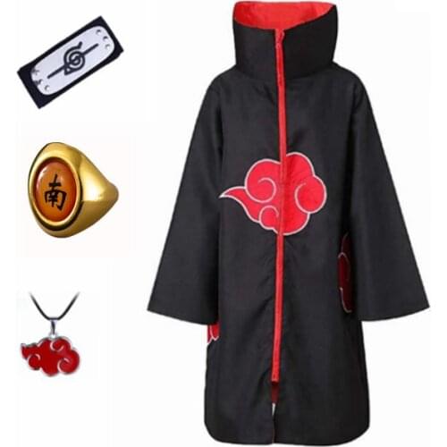 Anime manto da akatsuki rings adult costume necklace suit costume cosplay bluey fantasia akatsuki cloak kids girl costume