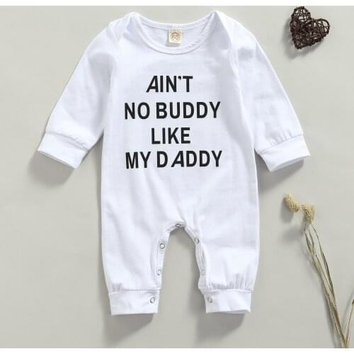Newborn Letter Print Jumpsuit 2021 Fashion Toddler Casual Long Sleeve Romper White Girl Clothes Baby Clothing