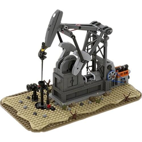 MOC Engineering vehicle series Creative High-tech Oil Pump Jack Building Block Model DIY Education Toys Brick Parts Gifts