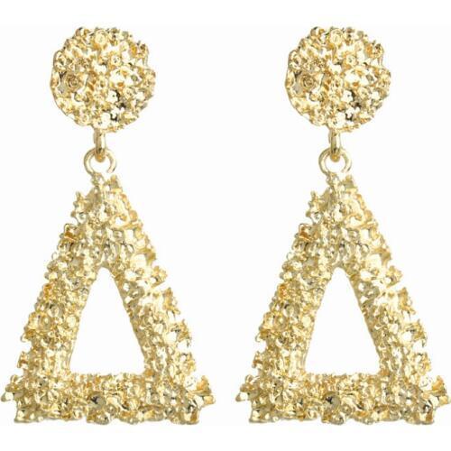 Korean Fashion Jewelry New Cool Wind Personality Metal Female Luxury Earrings Trend Hollow Triangle Geometric Earrings