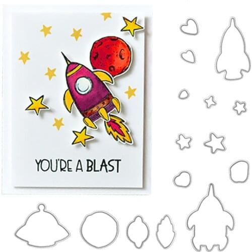 Rocket Aircraft Metal Cutting Dies for Scrapbooking New Mold Cut Stencil Handmade DIY Card Make Mould Model Craft Decoration