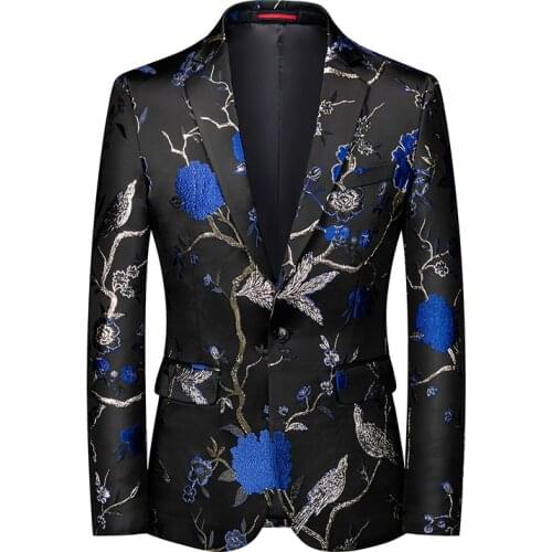 Men Personality Fashion Blazer High dignity Taste Suit Night Club Stage Costume Wedding Suit Slim Fit Casual Men Blazer Jacket