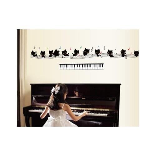 Cat note staff wall stickers stickers children kindergarten classroom piano room shop decoration
