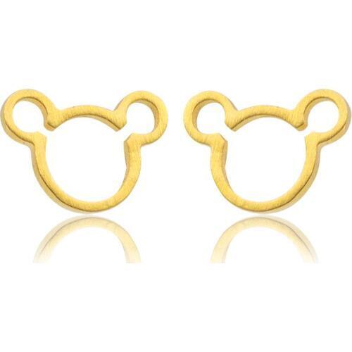 Stainless Steel Mini Mouse Earings Fashion Jewelry BFF Gold Color Brincos Sister Gifts Charm Mouse Stud Earring Pendientes Mujer