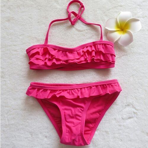 New Girls Falbala Swimwear Swimming For Girls Bikini Suits 2020 Children Swimsuit Children Swimwear Kids Beach Wear Bikini Suits