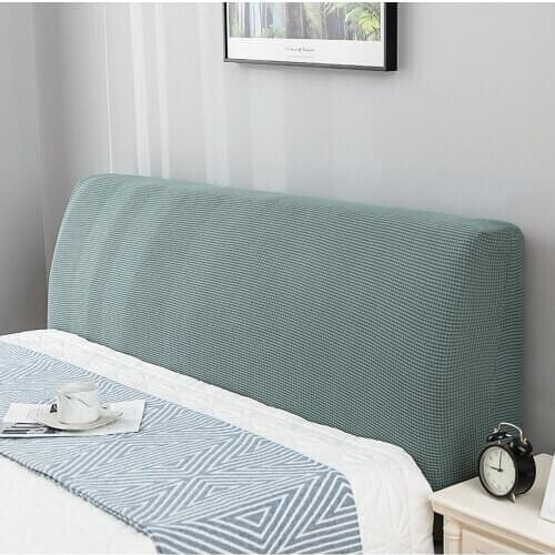 Solid Color Plush Thicken Elastic All-inclusive Bed Head Cover Bed Head Back Protection Bedside Dust Cover Hotel Headboard Cover