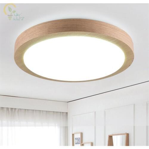 Modern LED Wood Ceiling Lights In Round Shape lamparas de techo For Balcony Corridor Kitchen Lighting Fixtures Ceiling Lamps