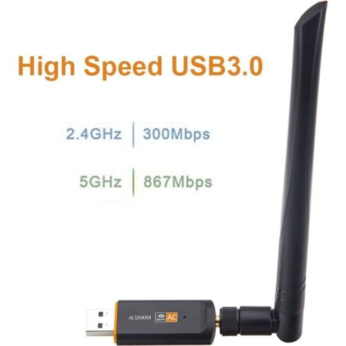 USB 3.0 1200Mbps Wifi Lan Dongle Adapter with Antenna For Laptop 2.4G and 5G band RTL8812BU Wireless Wlan Dual Band 802.11ac