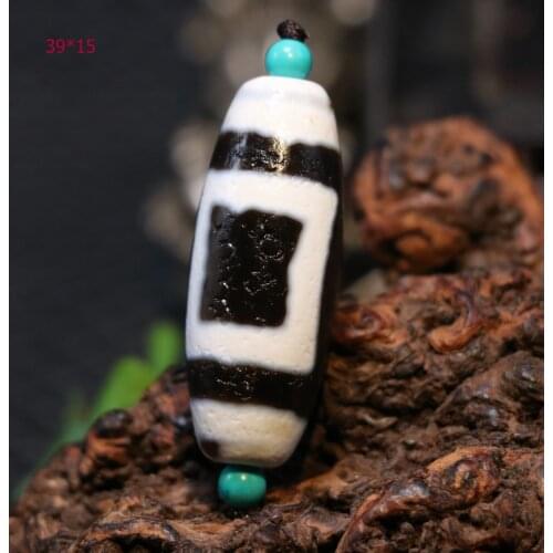Magic Power Tibetan Old Agate W Patina Harmonious Heaven&Earth dZi Bead Amulet Pendant LKbrother Talisman UPD210202A4