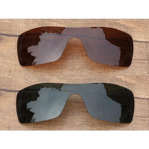 Vonxyz 2 Pieces Stealth Black & Bronze Brown Polycarbonate Replacement Lenses for-Oakley Batwolf Frame