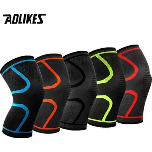AOLIKES 1PCS Fitness Running Cycling Knee Support Brace Elastic Nylon Sport Compression Basketball Knee Pad Sleeve for Men Women