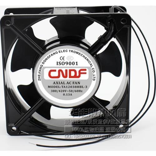 CNDF TA12038HBL-3 AC 380V 0.13A 120x120x38mm 2-Wire Server Cooling Fan