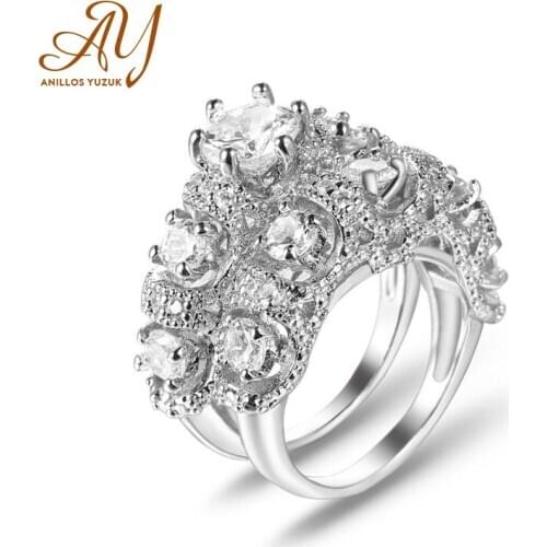 Anillos Yuzuk New Arrived Sparkling CZ Rings For Women Girls Jewelry Anniversary Gift Real 925 Sterling Sliver Engagement Ring