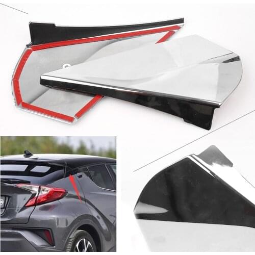 Auto Car Rear Tail Side Window Spoiler Wing Cover Trim for Toyota C-HR 2016 2017 2018 Chrome ABS